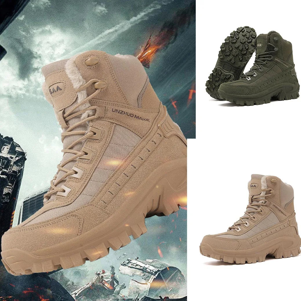 Winter Warm Men Military Tactical Boots Mens  Army Climbing Hiking Desert Waterproof Work Safety Shoes Outdoor Combat Boots