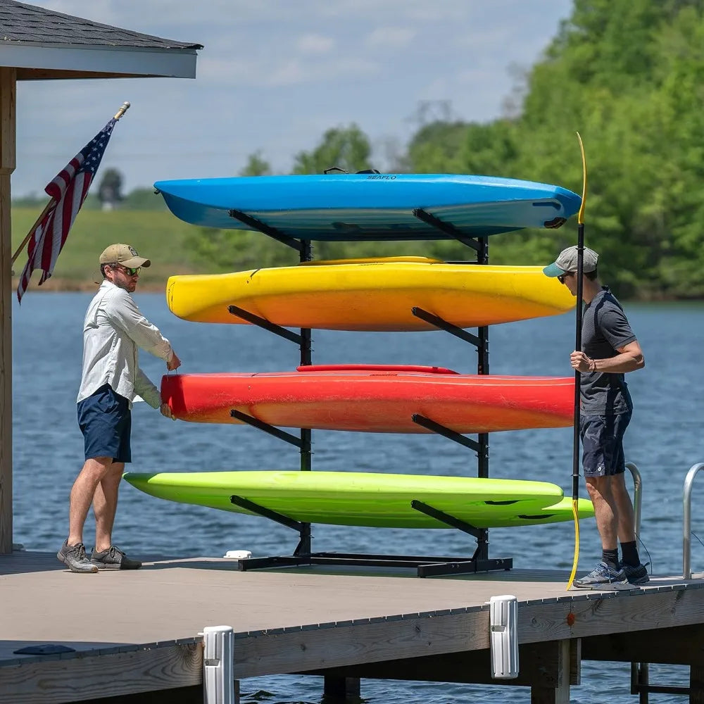 Freestanding G-Watersport Kayak and SUP Outdoor Storage Rack, Heavy Duty Adjustable Weatherproof Stand