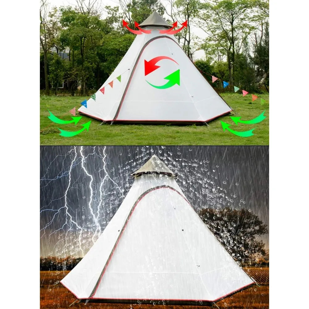 12'x10'x8'Dome Camping Tent 5-6 Person 4 Season Double Layers Waterproof Anti-UV Windproof