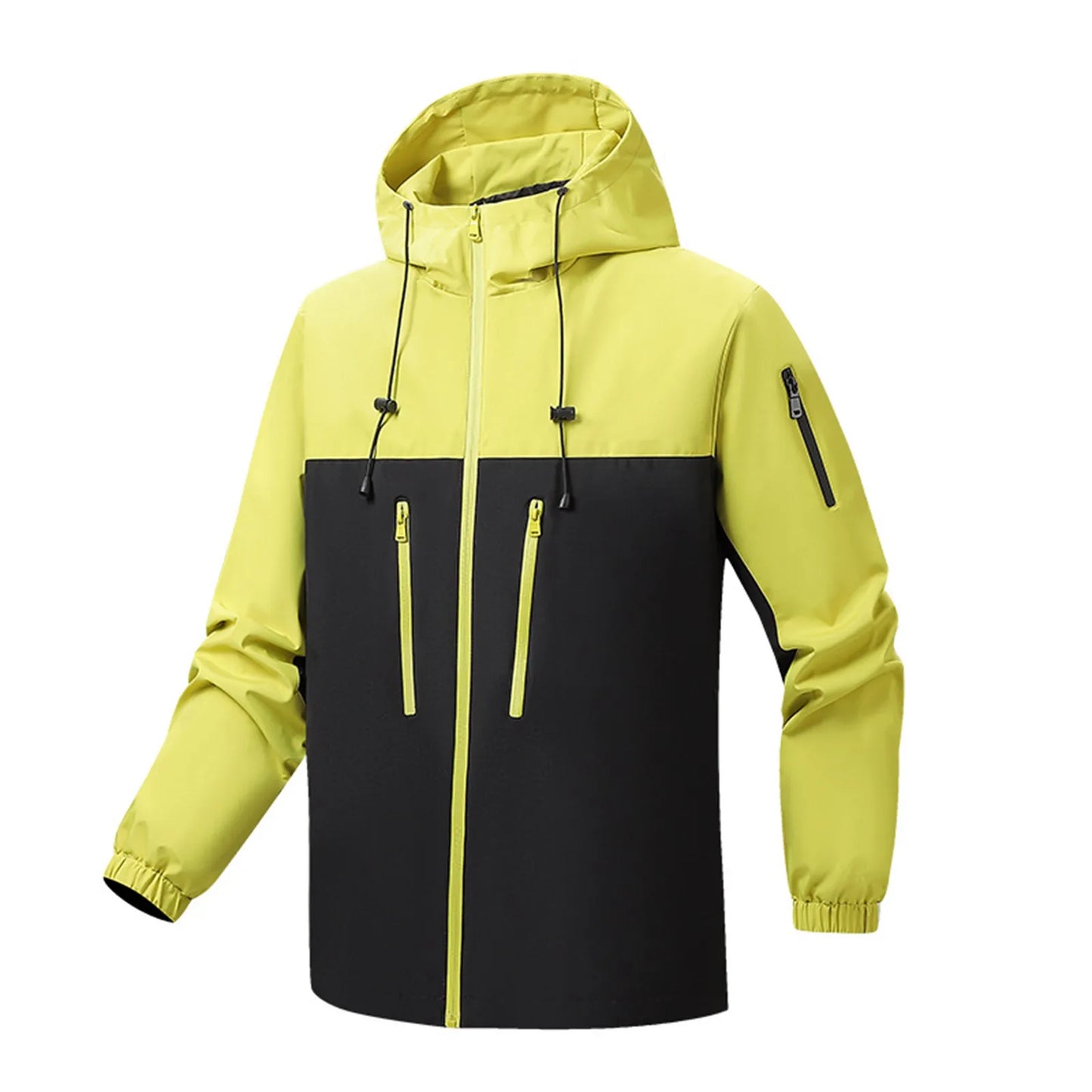 Men's Autumn And Winter Outdoor Sports Skiing Matching Color Loose Thin Hardshell Mountaineering Jacket Wind Work Jacket