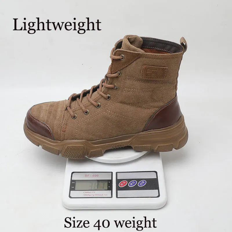 Steel Toe Boots for Men Work Boots Indestructible Work Shoes Desert Safety Boots Safety Shoes 36-48