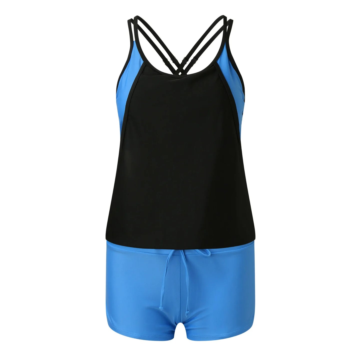 Two Piece Swimsuit For Women Patchwork Tank Top With Shorts Sexy Brazilian Bathing Suit