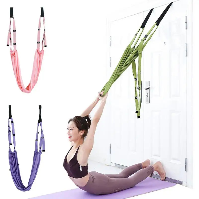 Adjustable Aerial Yoga Strap Elastic Stretch Door Hanging Yoga Belts