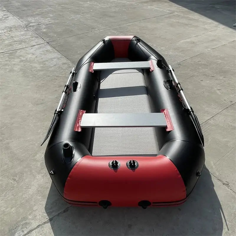 PVC Inflatable Fishing Boat for  3 Person, Rowing Kayak, 2.3m Canoe, Dinghy, Hovercraft, Air Deck Bottom