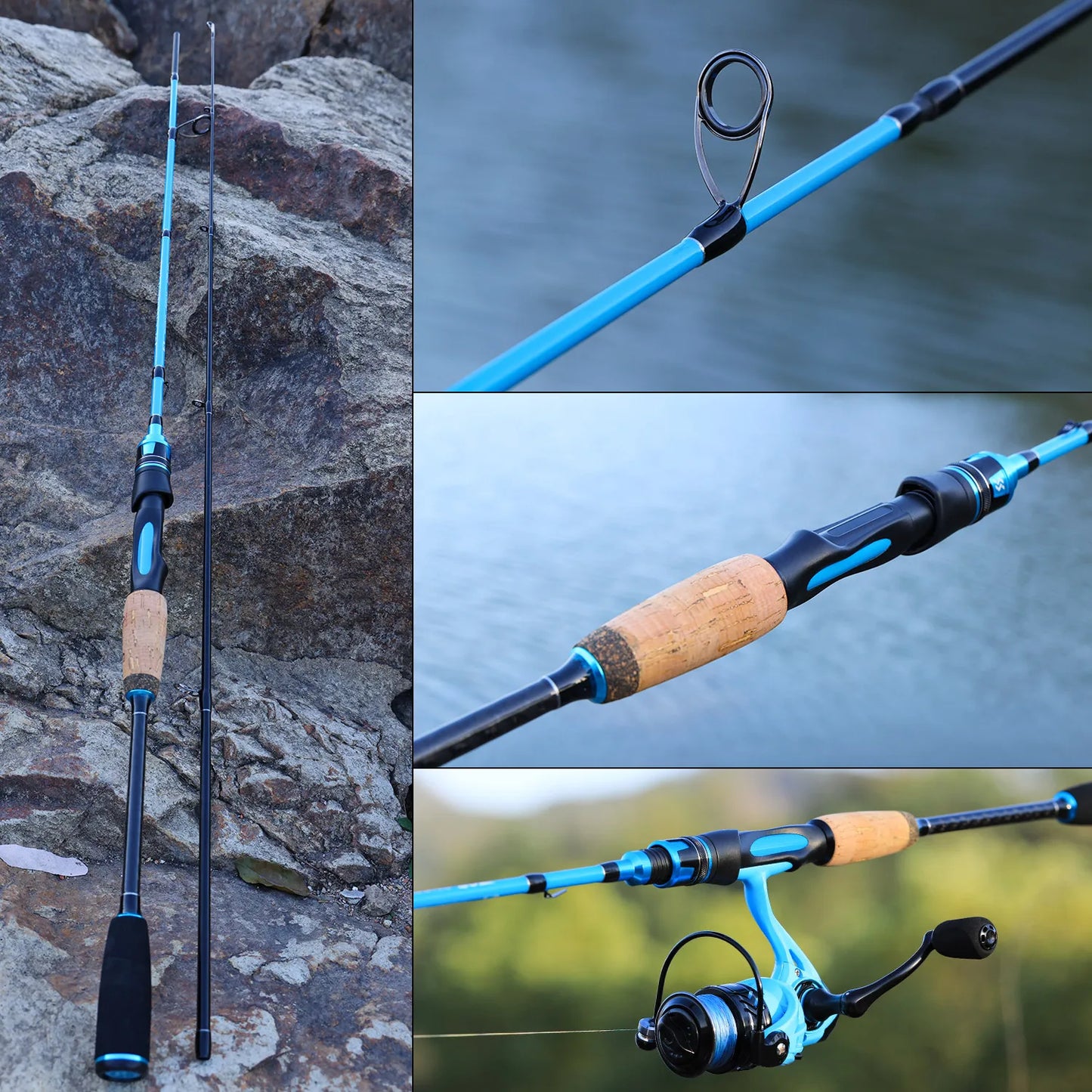 Fishing Rod 1.8-2.1m Spinning/Casting Fishing Rod MH Power Carbon Fishing Rod 2 Sections 8-17lb