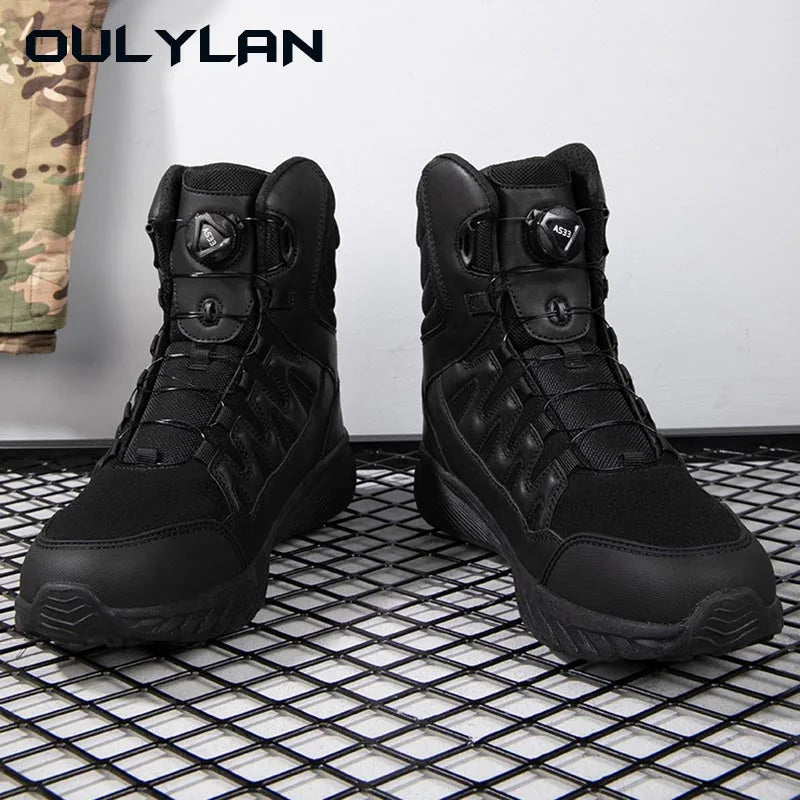 Men Army Boots Military Tactical Boots Mens Waterproof Work Safety Shoes Outdoor Camping Climbing Hiking Male Ankle Boots