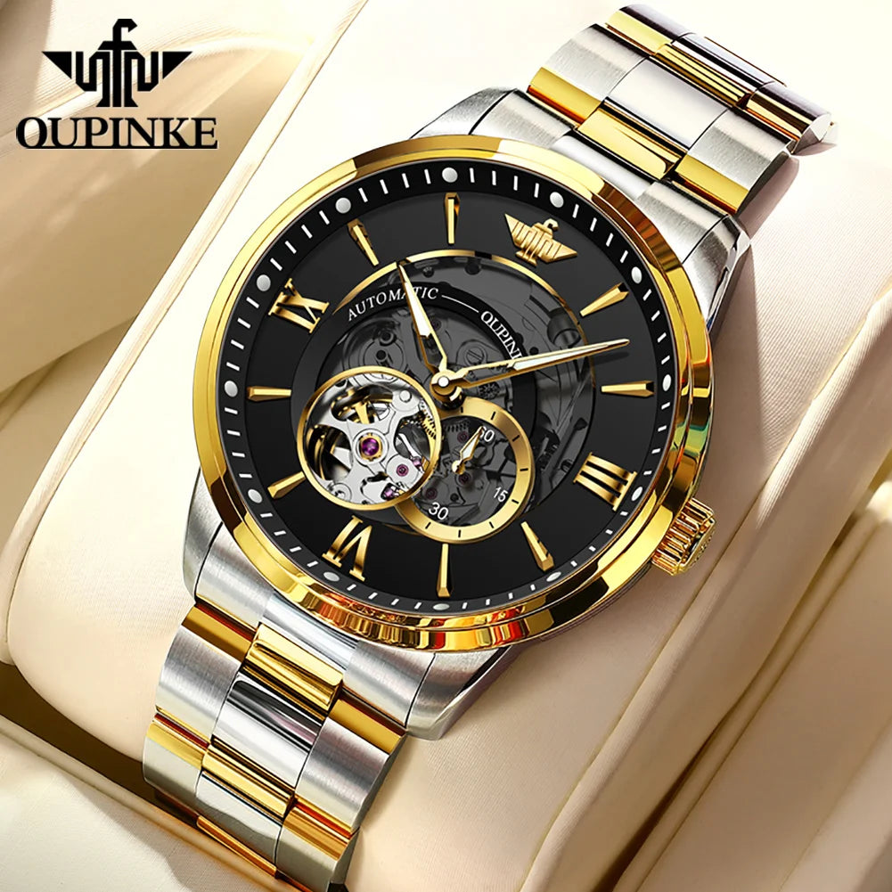 Automatic Watch for Men Luxury Brand Imported Japan Movement Sapphire Mirror Skeleton Waterproof Mechanical Wristwatches