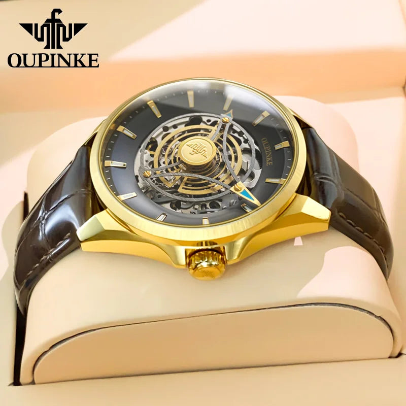 Automatic Mechanical Watch For Men Hollow 40mm Dial Original Hand Clock Synthetic Sapphire Mirror Man Watches