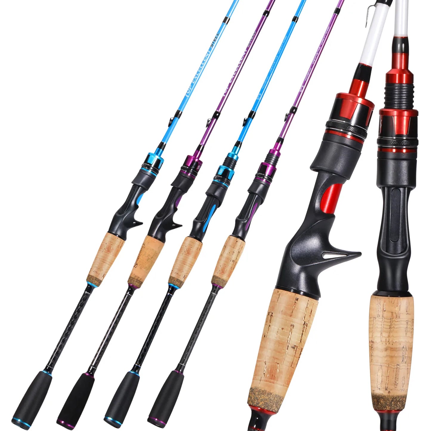 Fishing Rod 1.8-2.1m Spinning/Casting Fishing Rod MH Power Carbon Fishing Rod 2 Sections 8-17lb