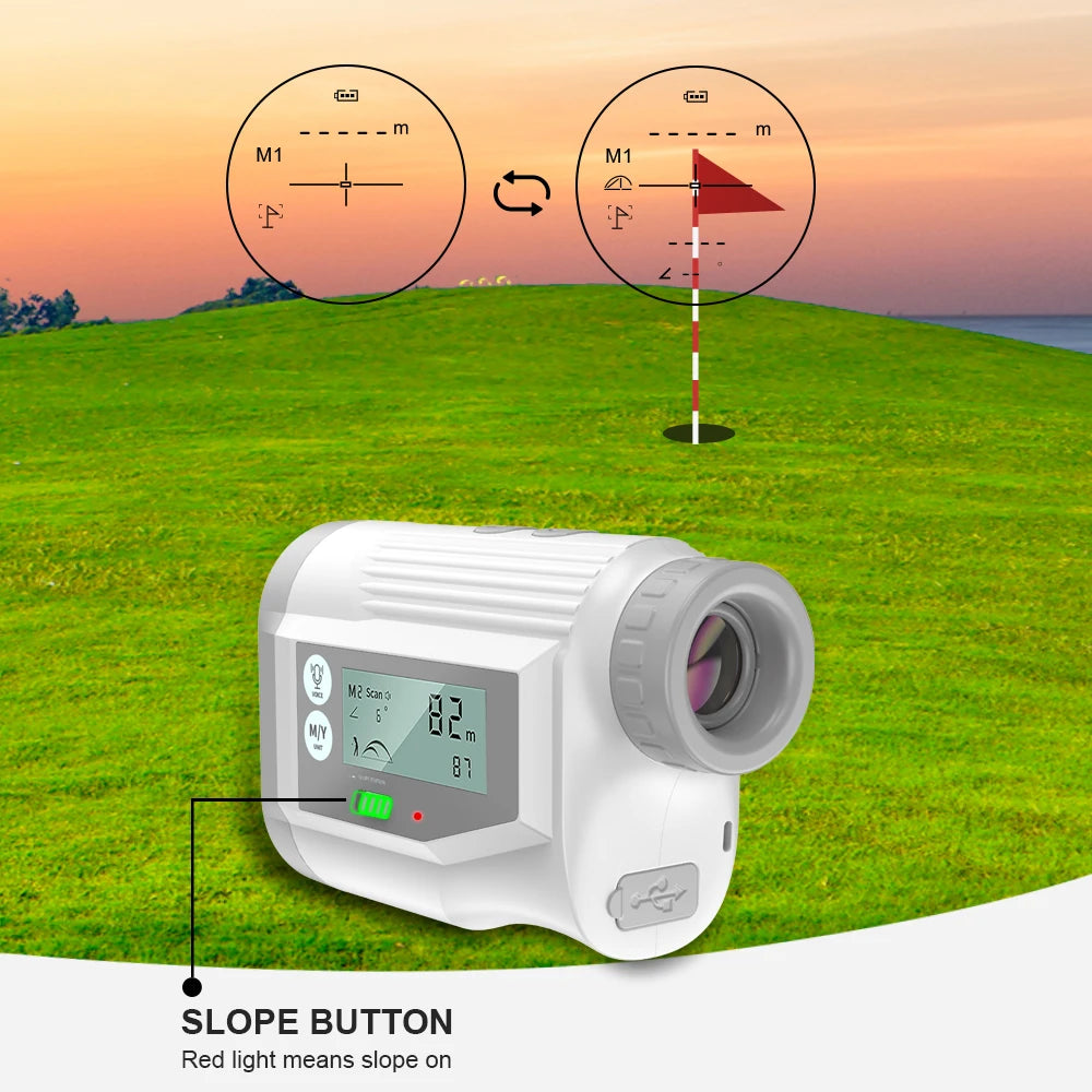 Golf Laser Rangefinder USB Rechargeable with Slope Compensation For Golfer Range Finder Hunting Monocular