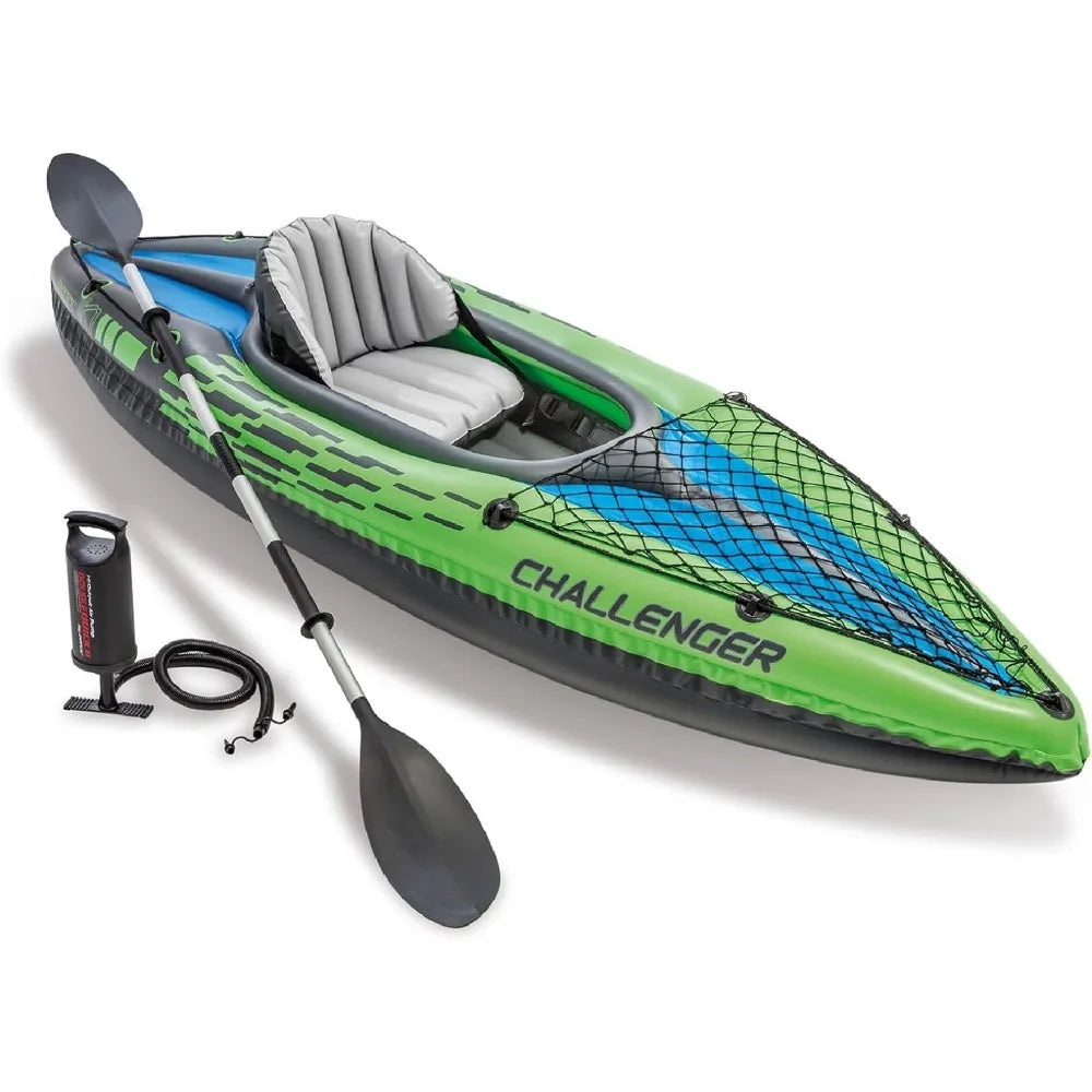 Challenger Inflatable Kayak Series: includes Deluxe 86in Kayak Paddles and High-Output Pump – SuperStrong PVC