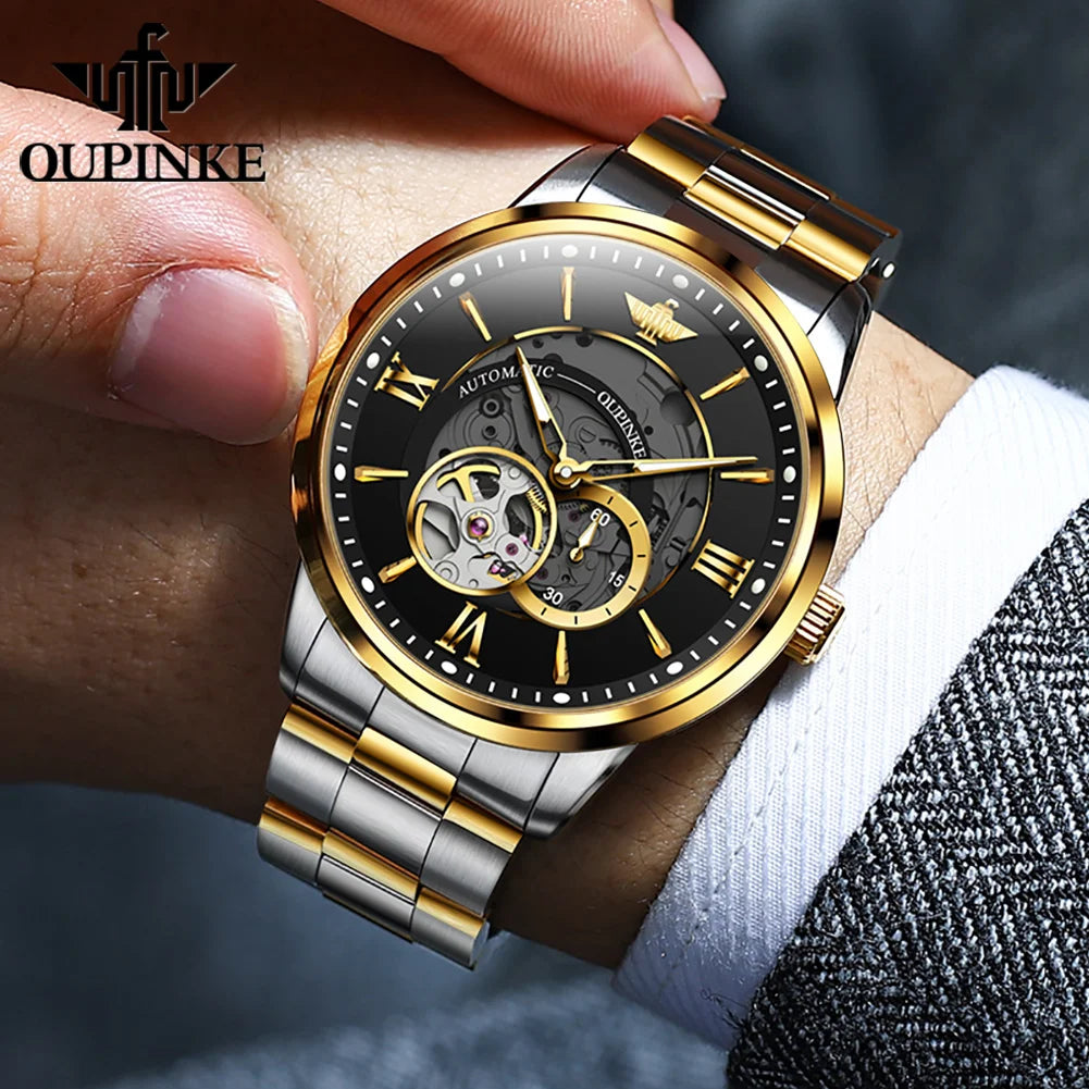 Automatic Watch for Men Luxury Brand Imported Japan Movement Sapphire Mirror Skeleton Waterproof Mechanical Wristwatches