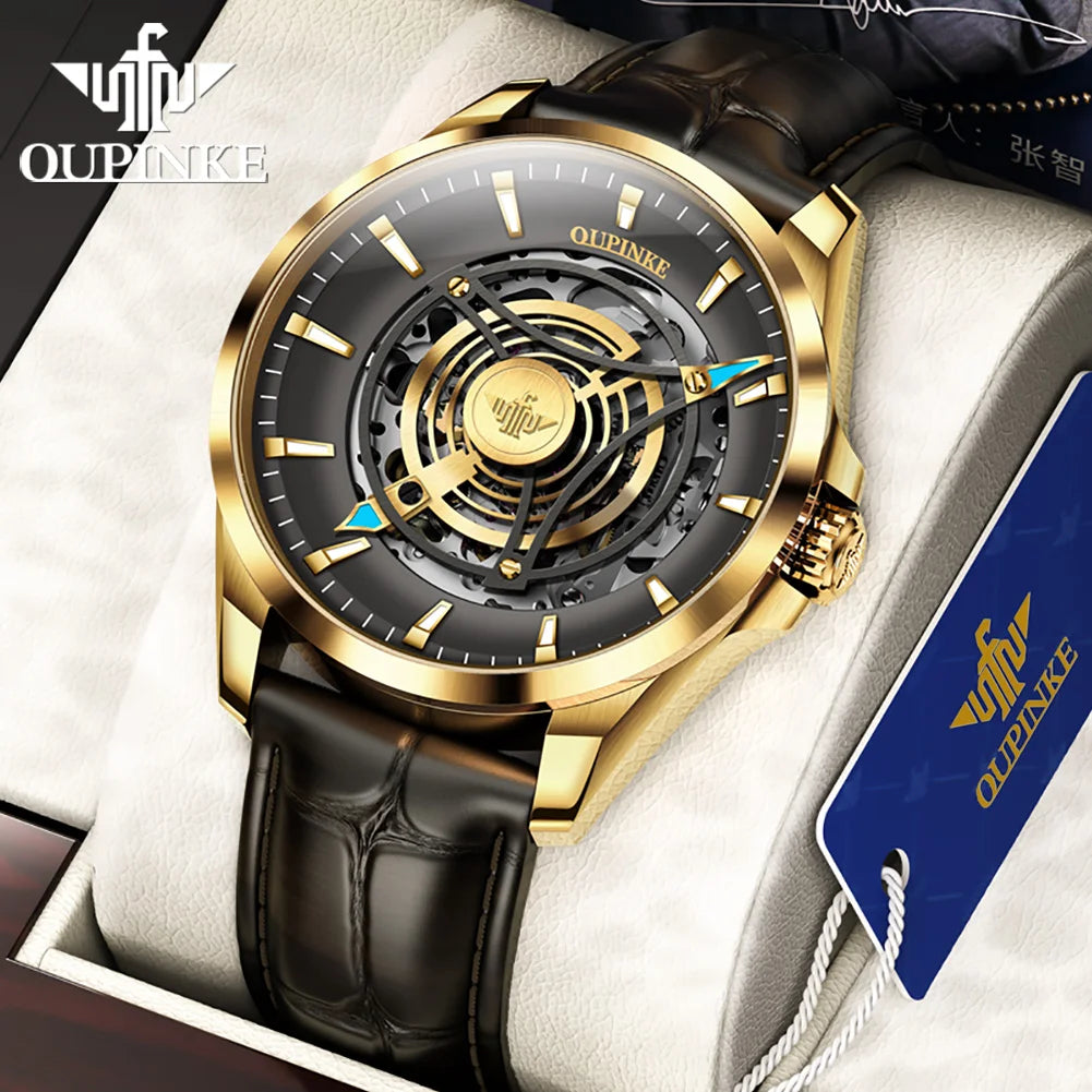 Automatic Mechanical Watch For Men Hollow 40mm Dial Original Hand Clock Synthetic Sapphire Mirror Man Watches