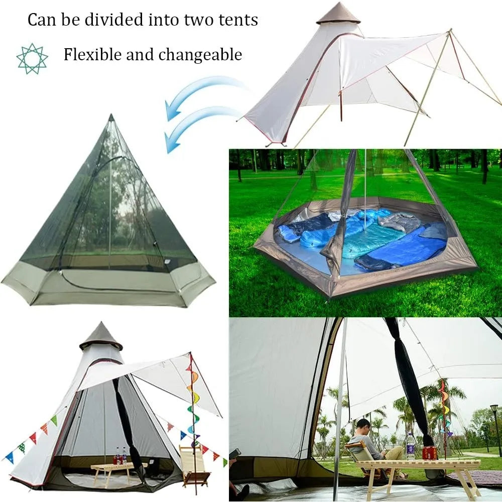 12'x10'x8'Dome Camping Tent 5-6 Person 4 Season Double Layers Waterproof Anti-UV Windproof