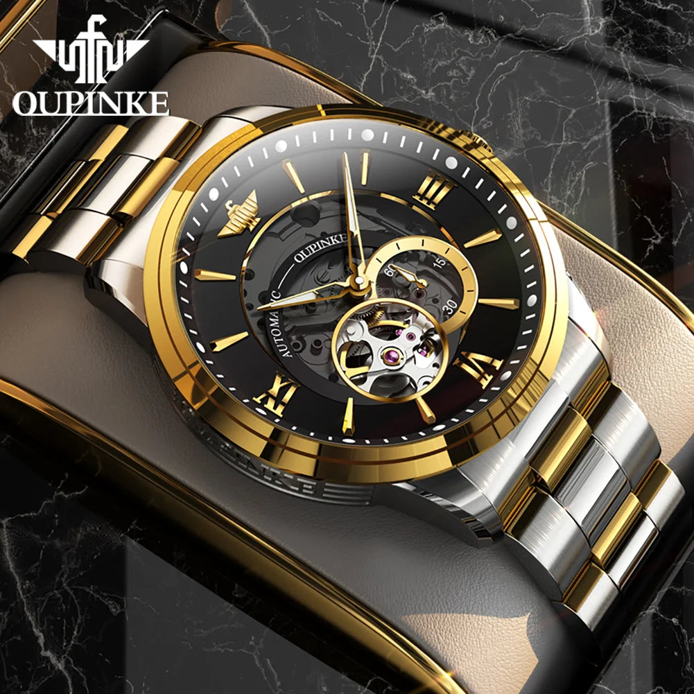 Automatic Watch for Men Luxury Brand Imported Japan Movement Sapphire Mirror Skeleton Waterproof Mechanical Wristwatches