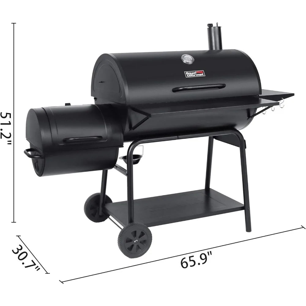 Charcoal Grill with Offset Smoker Burch BBQ,Barrel Grill and Smoker Combo, 1200 Square Inches ,BBQ.